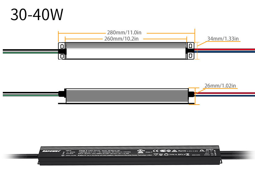 30-100W四合一调光电源0-10V 12V/24/36V/48V
